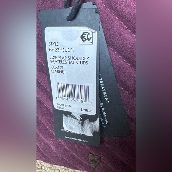 Rebecca Minkoff Edie Suede Flap Shoulder Bag with Celestial Studs - Picture 14 of 16